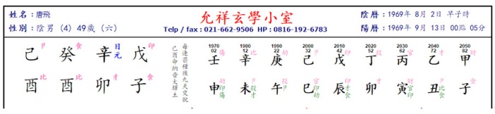 唐飛命盤