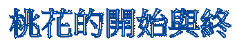 文字方塊: 桃花的開始與終結